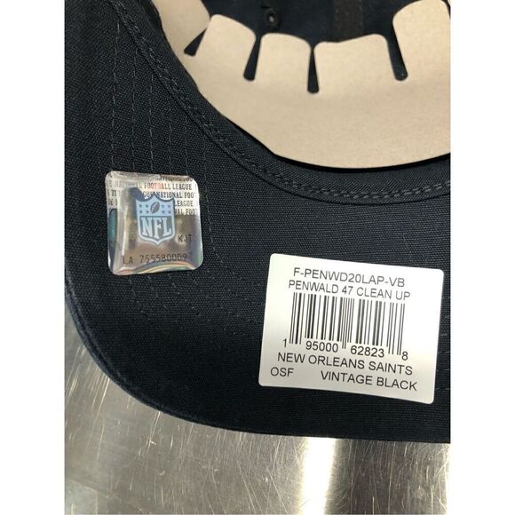 New Orleans Saints '47 Penwald Trucker Clean Up Snapback Hat - Black - Picture 4 of 6